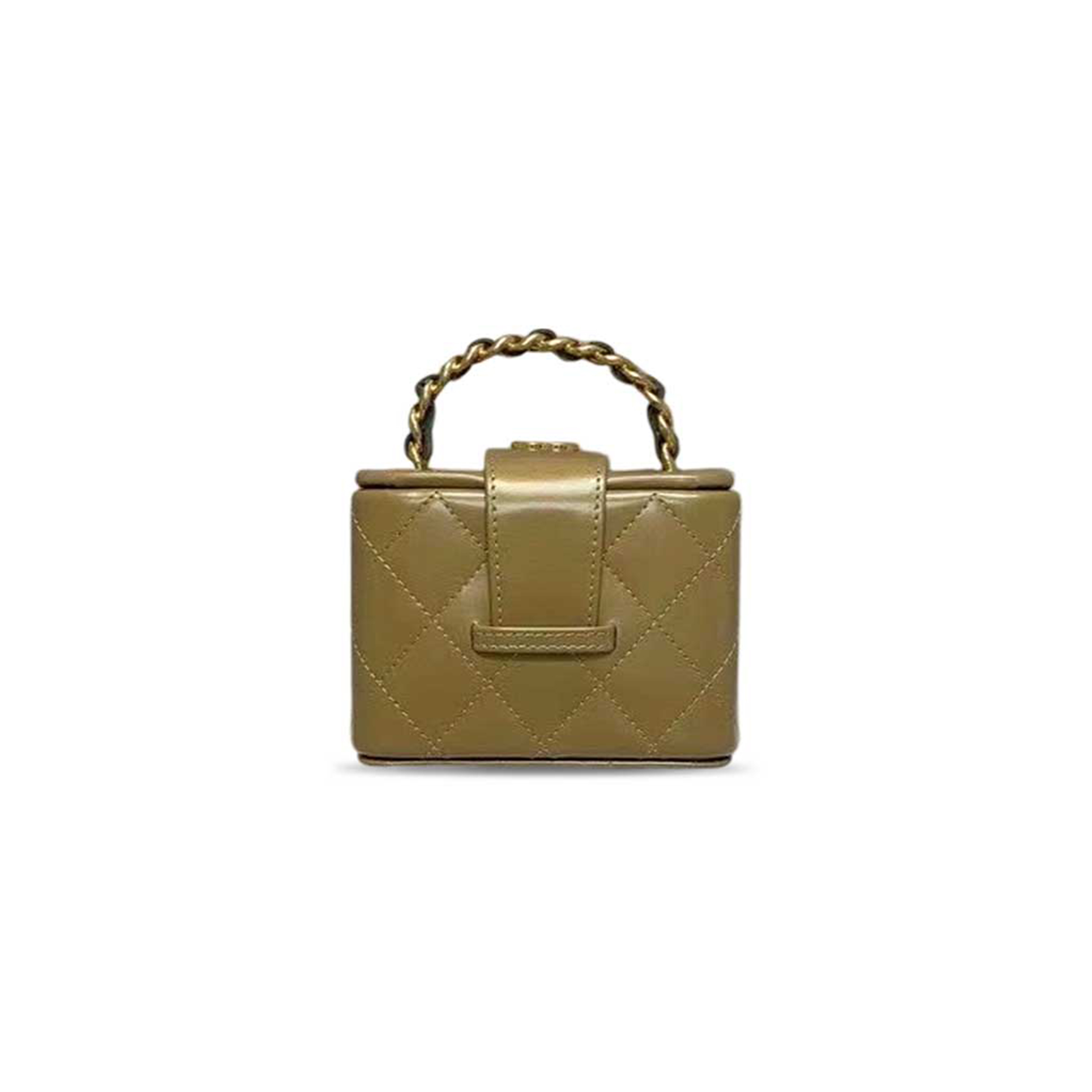 CHANEL MINI SQUARE VANITY ANTIQUE GOLD HARDWARE A2227 (11*9.5*8.5cm)